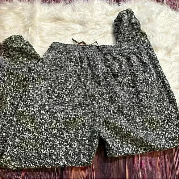 Anthropologie Orana Black Print Joggers  Size Small - Picture 7 of 9